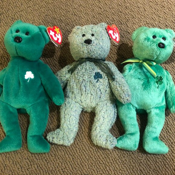 Lot of 3 MINT TY IRISH BEANIE BABY BEARS - SOLD TOGETHER - Picture 2 of 2